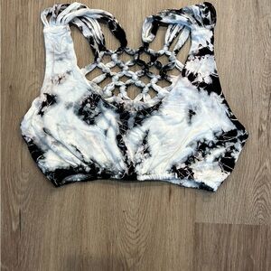 Tie-Dye Black and White Women's Festival Top